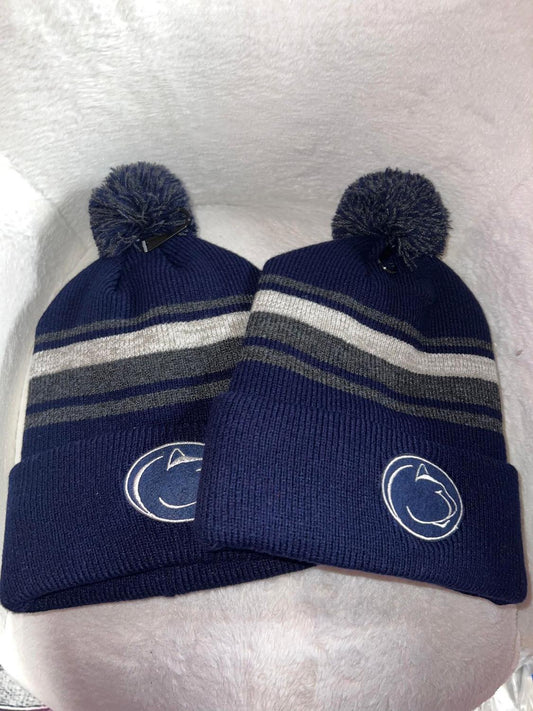 College Football - Faux Fur Pom Beanies