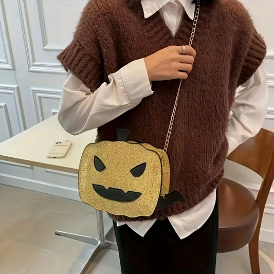 Pumpkin Glitter Crossbody