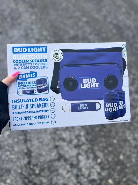 Bud Light Bluetooth Cooler, 2 Can Coolers & a Bottle Opener