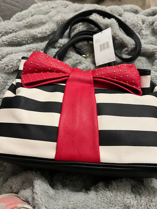 Betsy Johnson Striped Bow Handbag