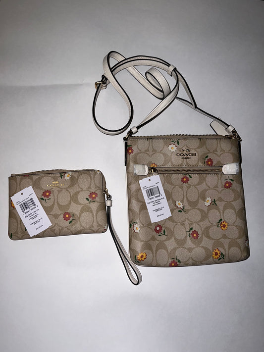 Coach - Ditsy Print Crossbody & Wristlet Set